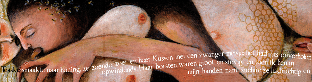 Inkijkpagina uit Ronald Giphart – De Blinde Reiziger, met tekst en originele illustraties – MatchBoox productafbeelding