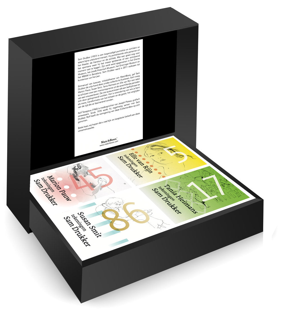 Sam Drukker Serie in een luxe zwarte MatchBoox-cassette – MatchBoox productafbeelding