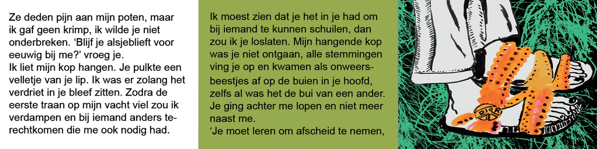 Inkijkpagina uit Tammo Schuringa illustraties – De verdriethond, met tekst en originele illustraties – MatchBoox productafbeelding 3