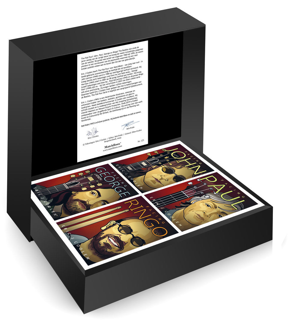 The Fab Four Serie in een luxe zwarte MatchBoox-cassette – MatchBoox productafbeelding
