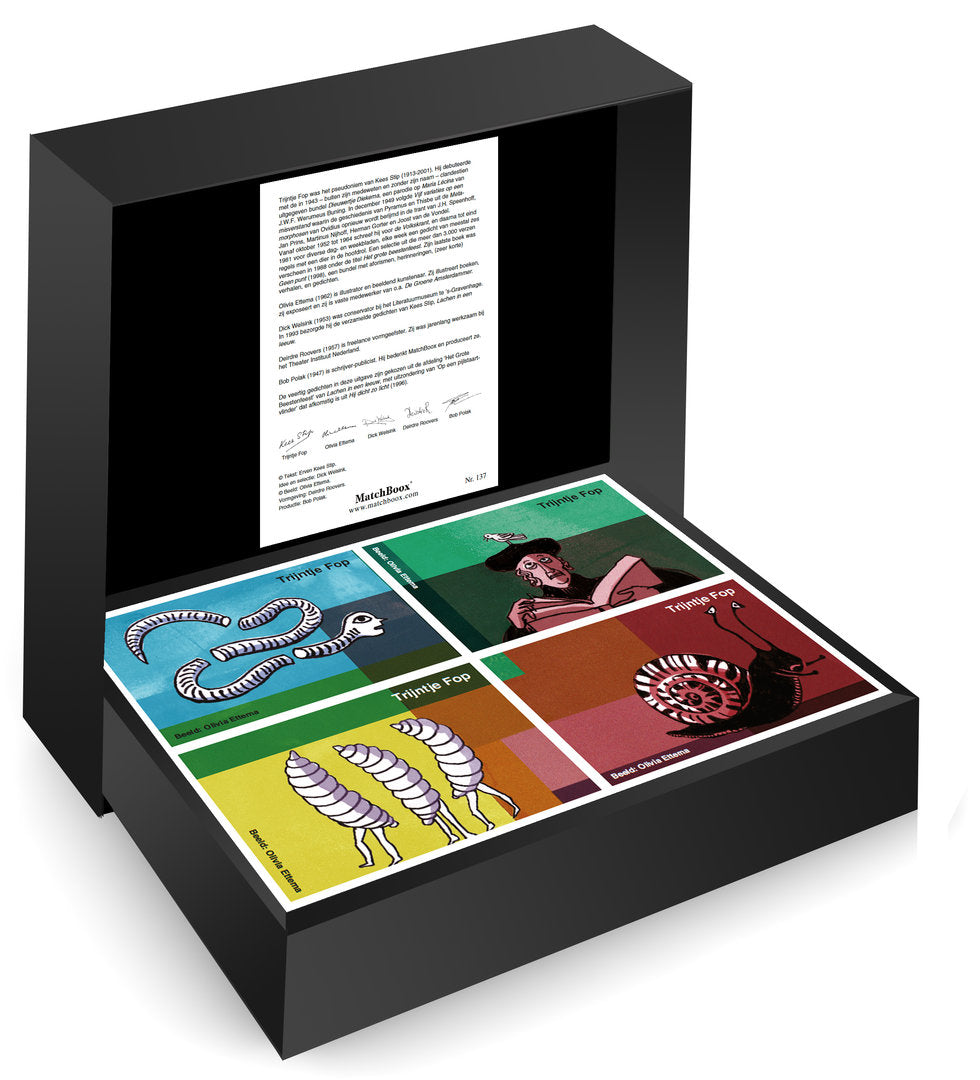Trijntje Fop Serie in een luxe zwarte MatchBoox-cassette – MatchBoox productafbeelding