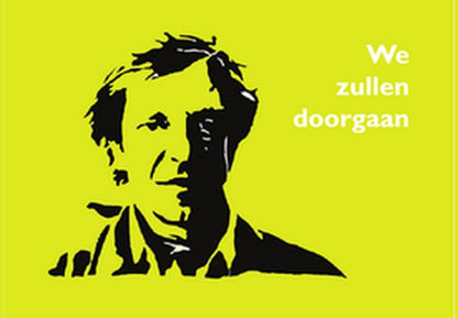 Cover van We zullen doorgaan van Ramses Shaffy, met illustraties van Edith Brouwer, uitvouwbaar miniatuurboek van MatchBoox.