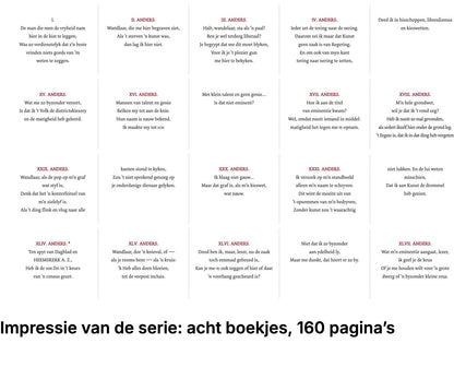 Impressie pagina’s bundel miniatuurboekjes Multatuli Serie – MatchBoox