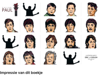 Impressie pagina’s miniatuurboekje Paul McCartney – The Fab Four – MatchBoox