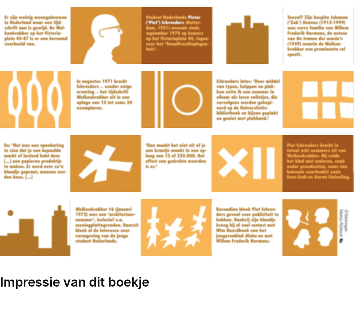 Impressie pagina’s miniatuurboekje Piet Schreuders en de Wolkenkrabber Amsterdam – MatchBoox