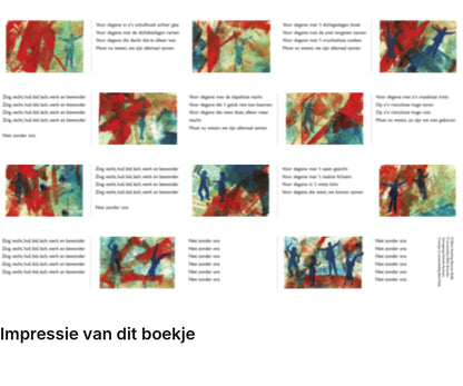Impressie pagina’s miniatuurboekje Ramses Shaffy – Zing, vecht, huil, bid, lach, werk en bewonder – MatchBoox