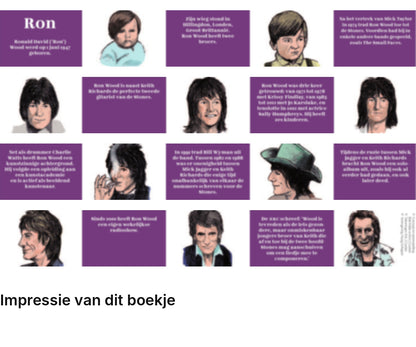 Impressie pagina’s miniatuurboekje Ron Wood – The Rolling Stones – MatchBoox