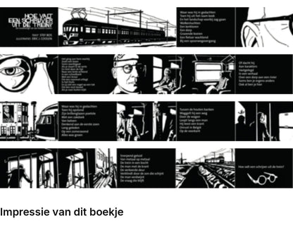 Impressie pagina’s miniatuurboekje Stef Bos – Hoe valt een schrijver uit de trein – MatchBoox