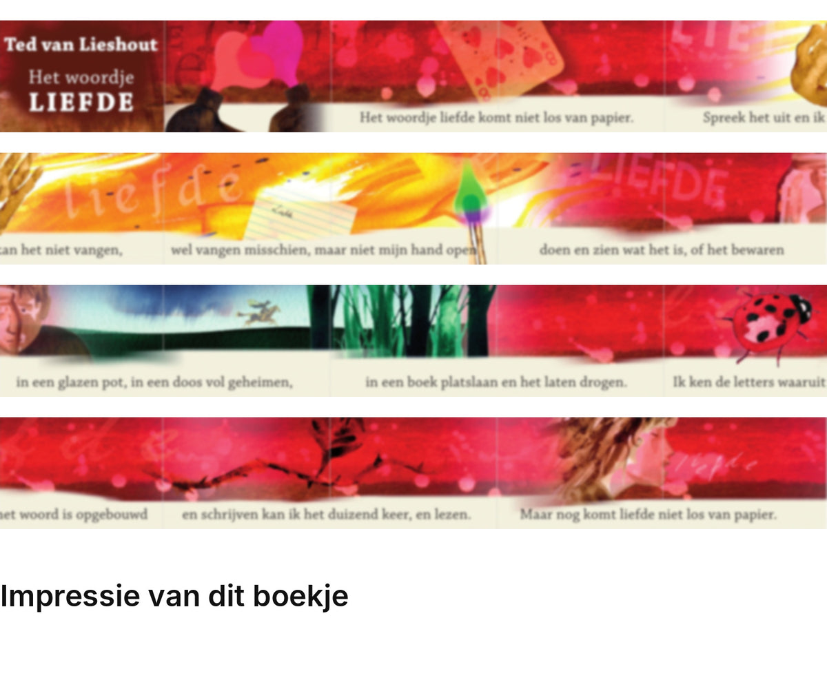 Frank Bierkenz illustraties – Het woordje liefde: impressie van de uitgevouwen pagina’s | MatchBoox