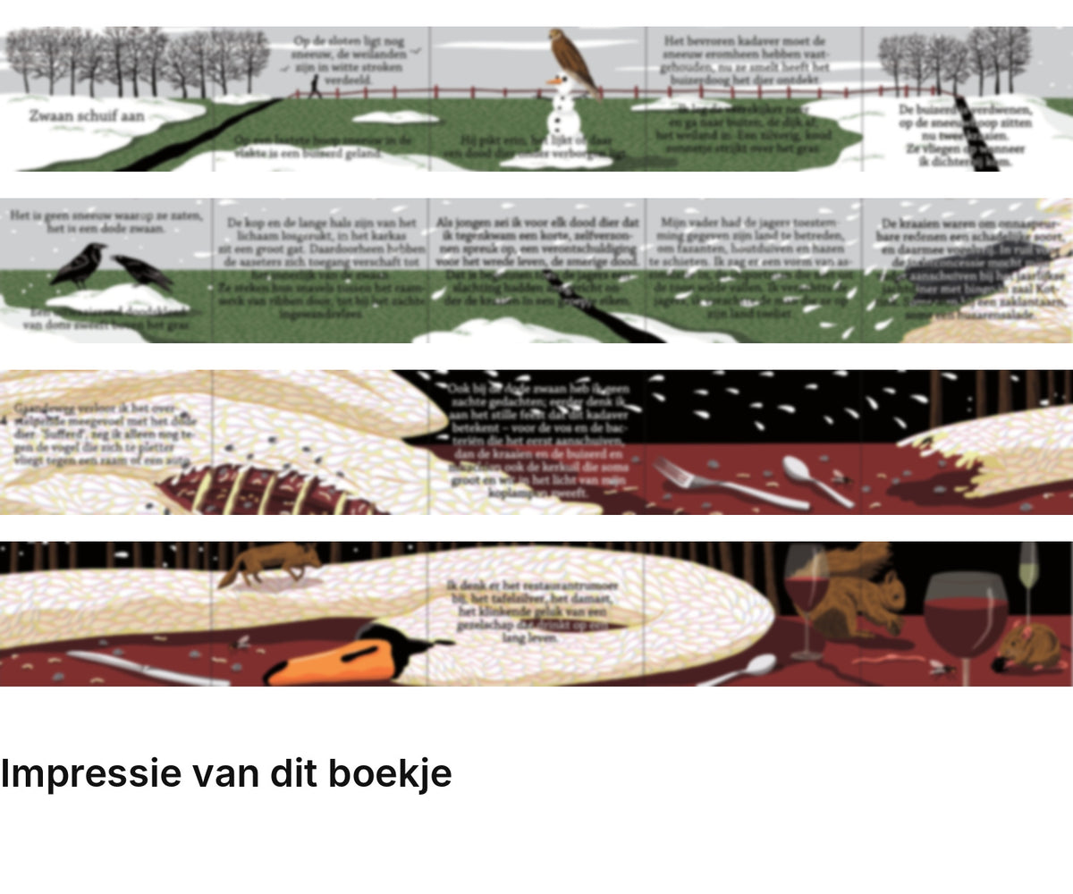 Impressie pagina’s miniatuurboekje Tommy Wieringa – Zwaan schuif aan – MatchBoox