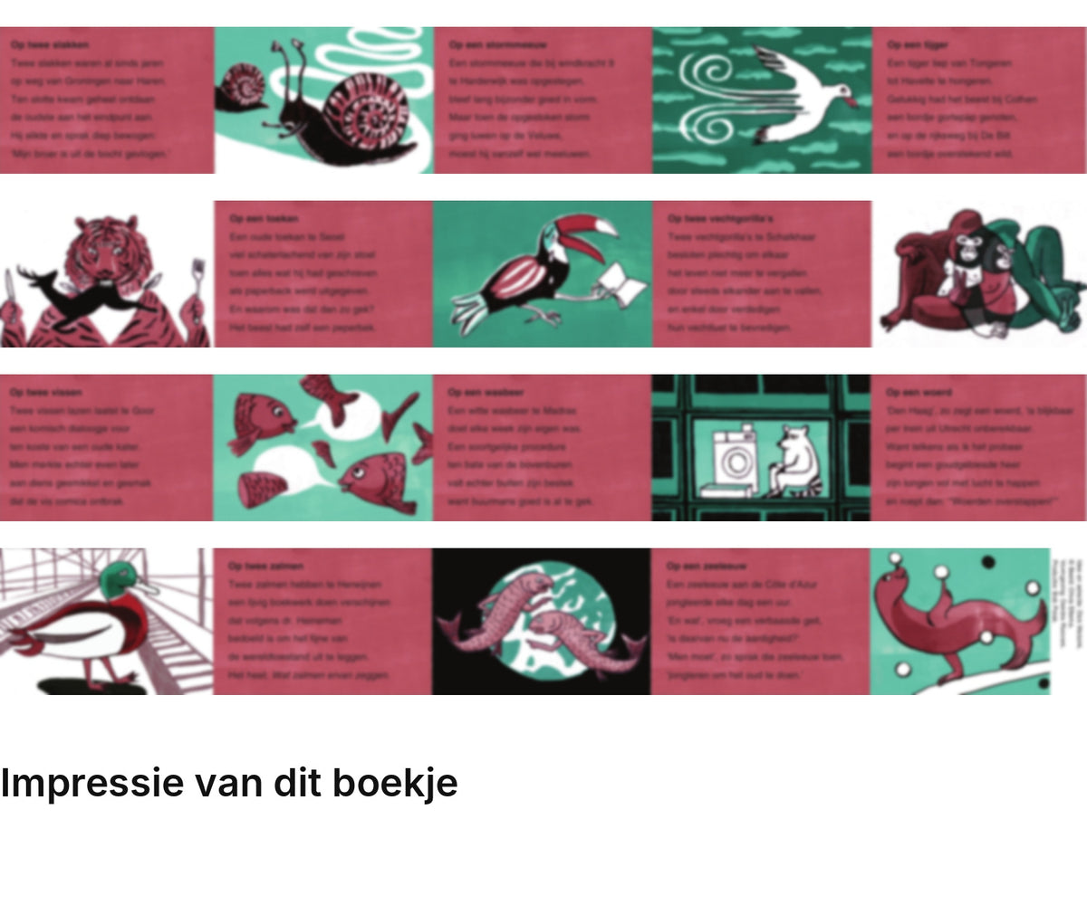 Impressie pagina’s miniatuurboekje Trijntje Fop – op twee slakken – MatchBoox