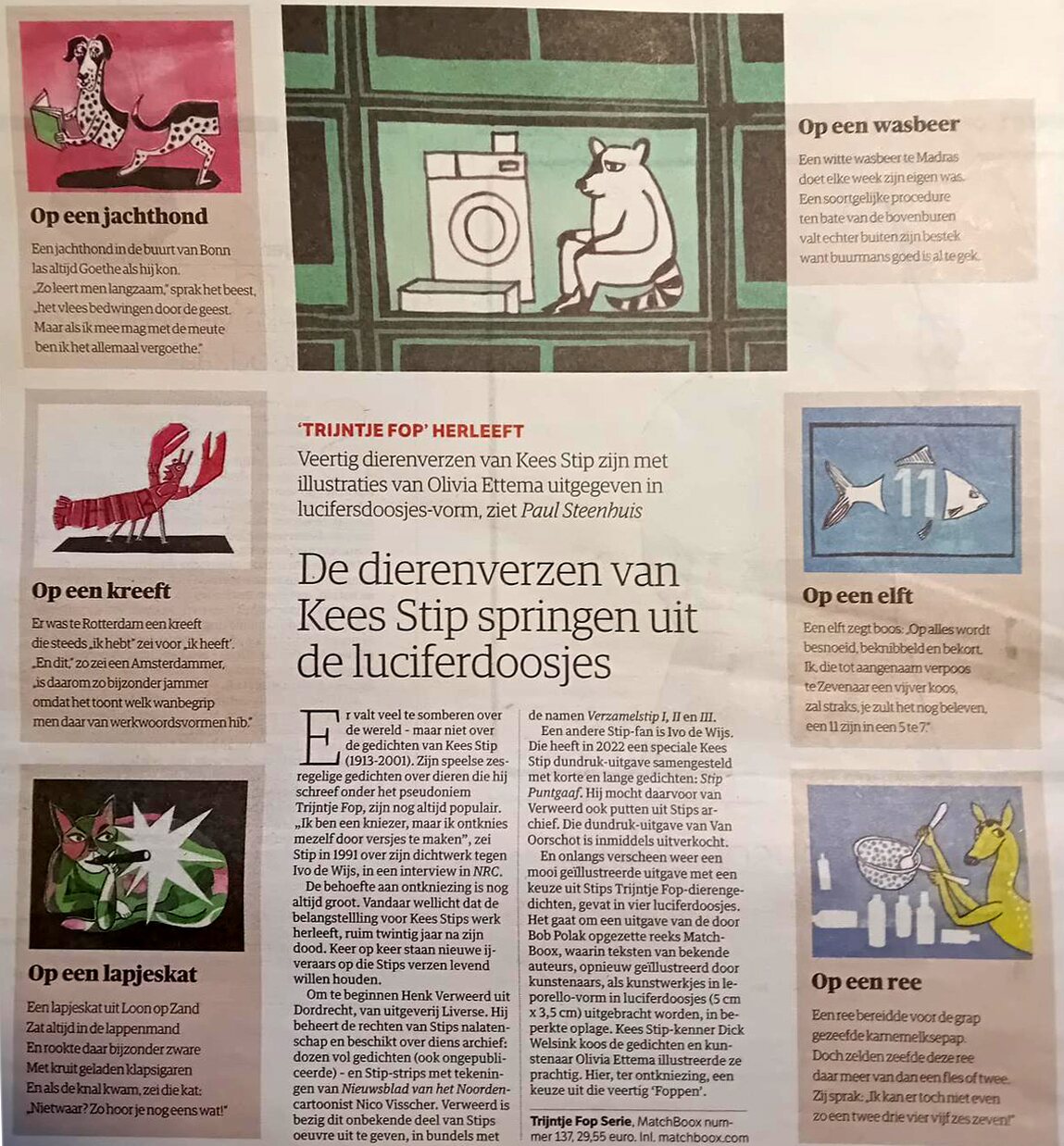 Persartikel over MatchBoox in NRC: Boekjes in luciferdoosjes