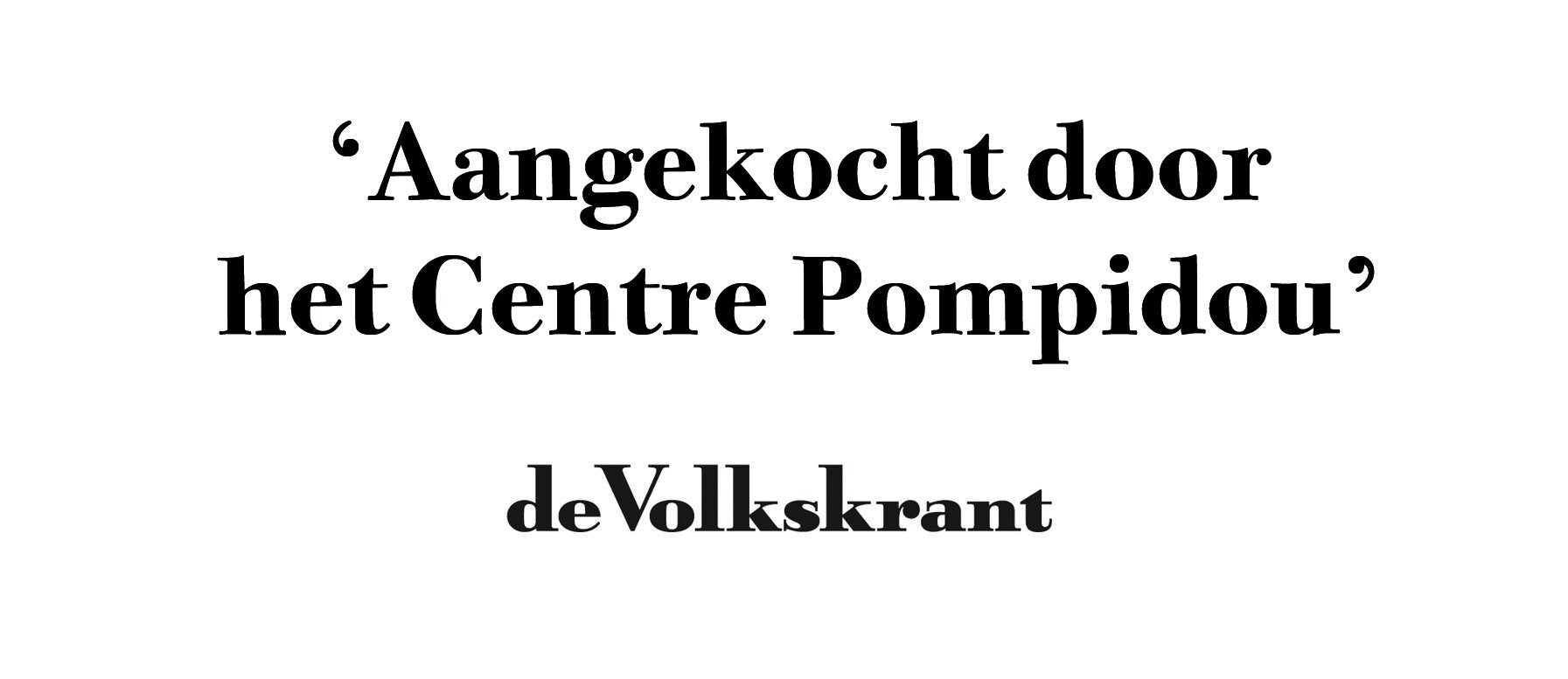 Persartikel over MatchBoox in de Volkskrant: Aangekocht door het Centre Pompidou